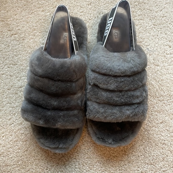 UGG Gray Fluff Yeah Slide. Women’s size 10. New - Picture 4 of 5